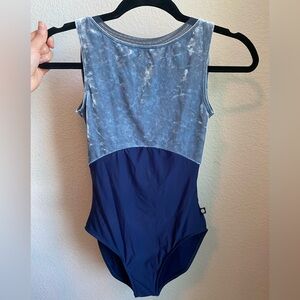 SOLD: Bodile Elena XS/S leotard with crushed blue velvet